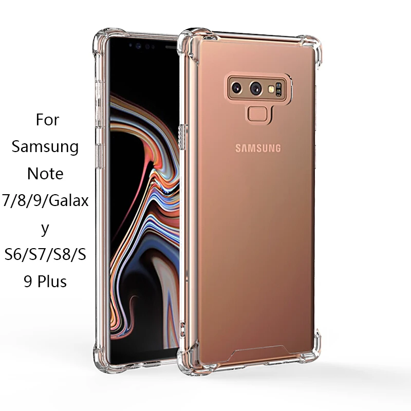

For Samsung Galaxy S9 Plus Cover Silicone 360 Shockproof For Samsung Note 7 8 9 Galaxy S6 S7 S8 Plus Black Case
