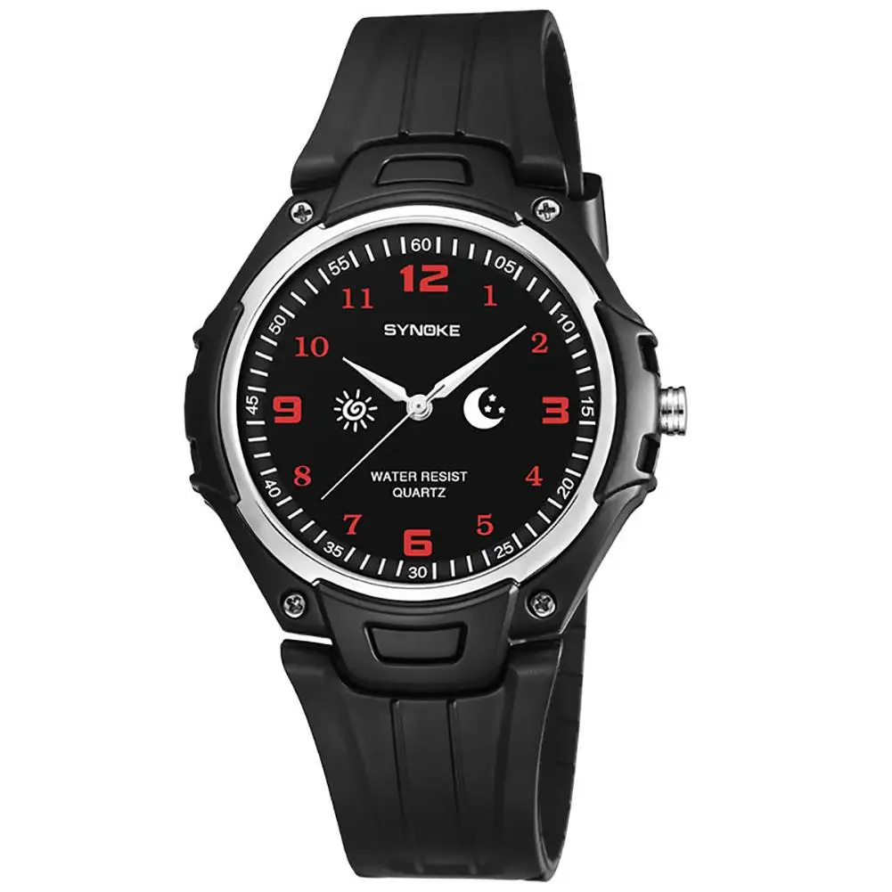 

2018 Fashion Men Boys Sports Analog Round Dial Casual Rubber Pin Buckle Quartz Wrist Watch