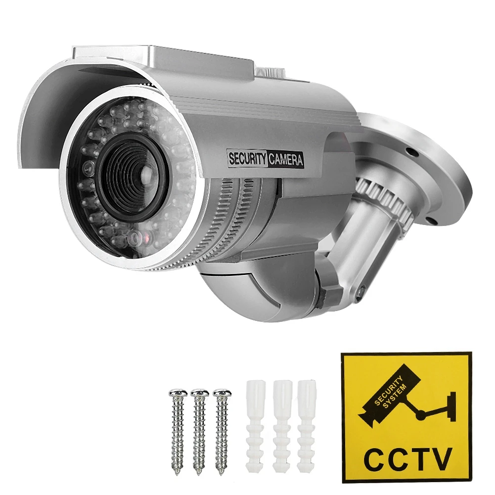 

Solar Power Dummy Fake Security Camera Bullet Shape LED Simulation Monitor Brand New