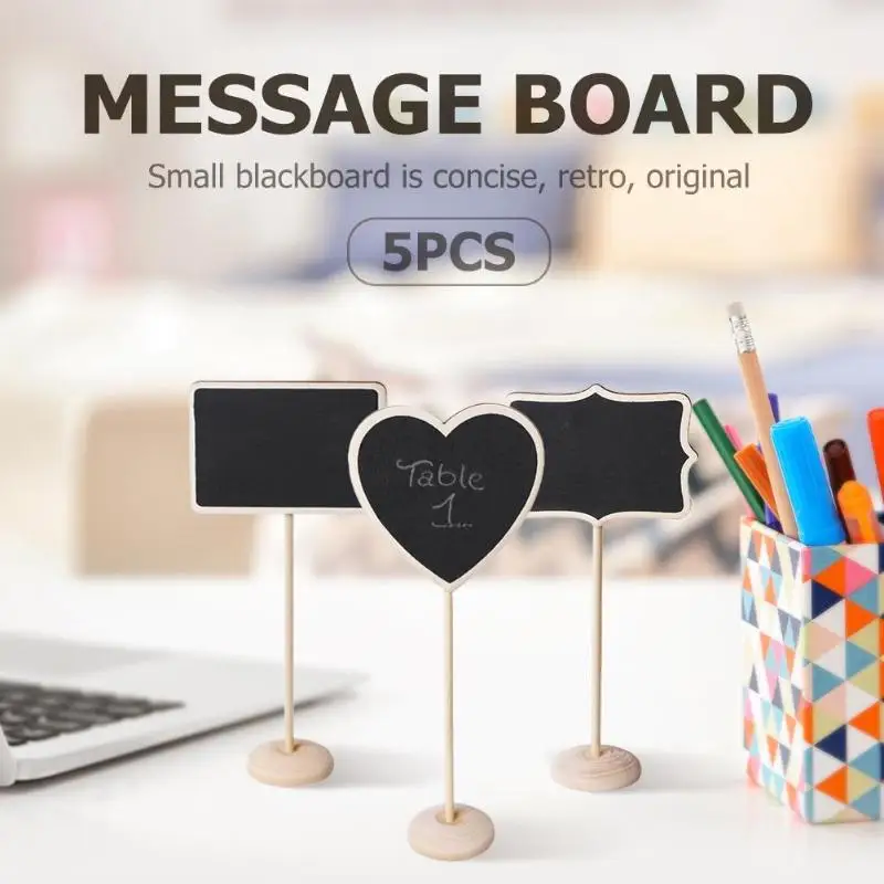 

5pcs/set Mini Small Wooden Chalk Blackboard Signs Chalkboard Writing Notice Message Board Price Tags Sketchboards