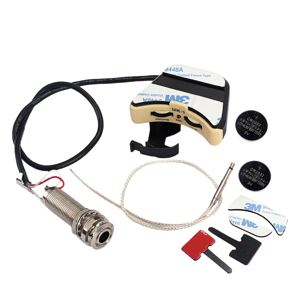

1 Pc Ukulele Piezo Pickup Preamp Pick-up System Sound Hole Soundhole Preamp Volume Tone Control Instrument Parts for Ukulele