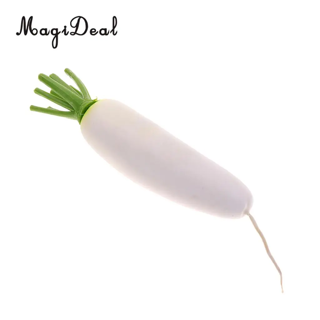 MagiDeal декоративные Пластик искусственные поддельные овощи морковь белый редис кабинет украшения дома