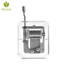 Mrosaa музыкальная мини-коробка с рукояткой, рождественский подарок для детей, вечерние музыкальные коробки прямоугольной формы, деревянная музыкальная тематика с рукояткой