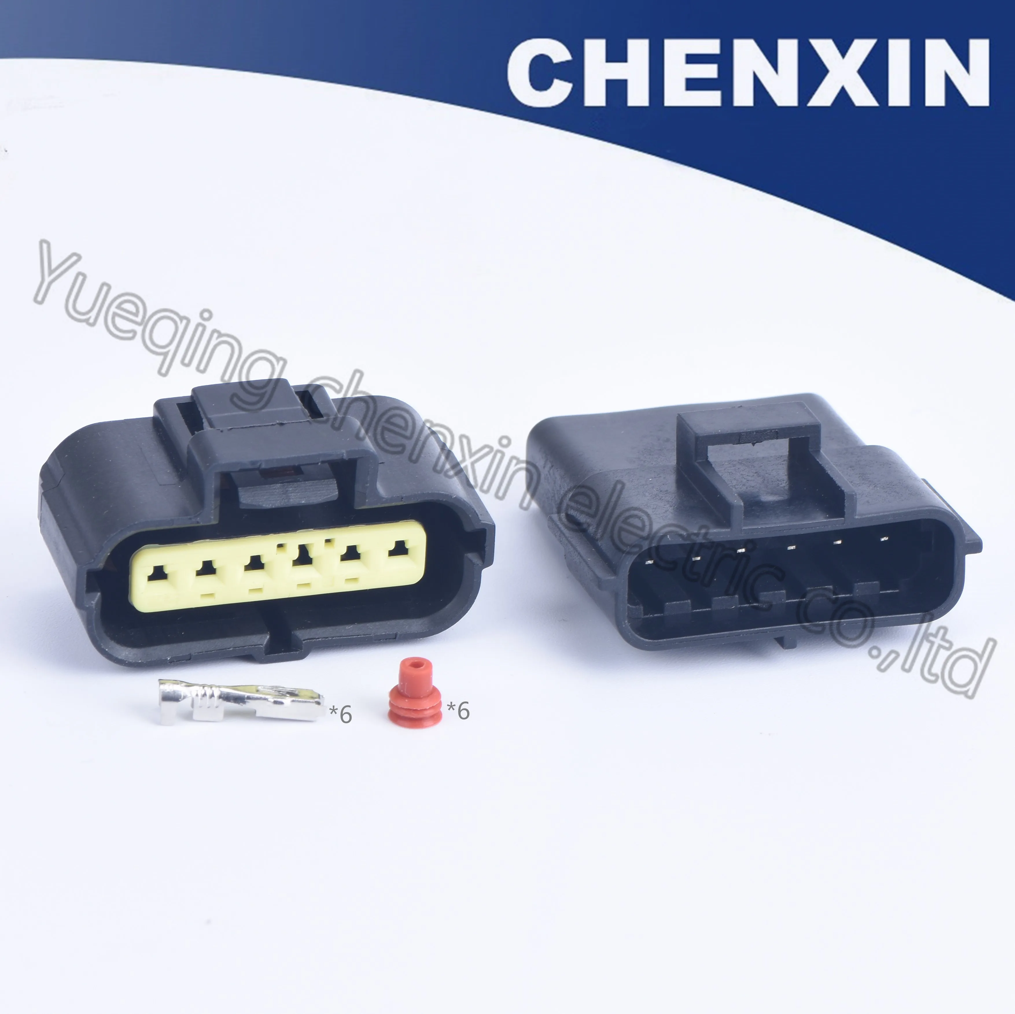 Black 6 pin Sealed waterproof auto connectors (1.8) female and male