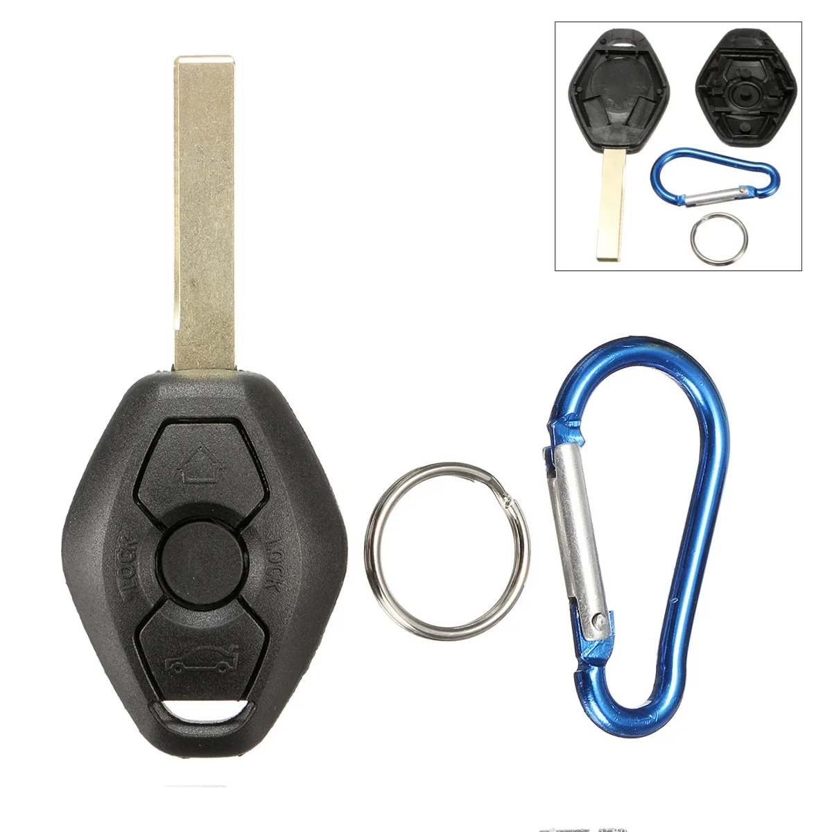 

For BMW/X 3 5 Z 3 4 E46 E39 525i 3 Buttons Remote Key Shell Case With Keychain