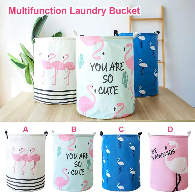 

1 Pcs Cotton Cloth Toy Sundries Storage Bag Box Case Laundry Bag Clothing Kid Round Cartoon Organizer Home Textile 35x45cm