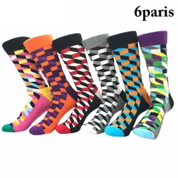 6 пар, модные женские носки, креативные геометрические узоры, мягкие теплые хлопковые носки, носки для женщин, рождественские подарки