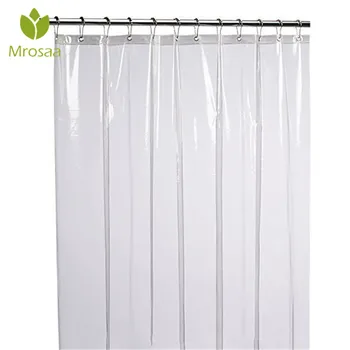 

Mrosaa 1.8M/2M Transparent Non-Toxic Mildew Resistant Anti-Bacterial Shower Curtain Eco-Friendly PEVA 3G Liner Bathroom Curtains