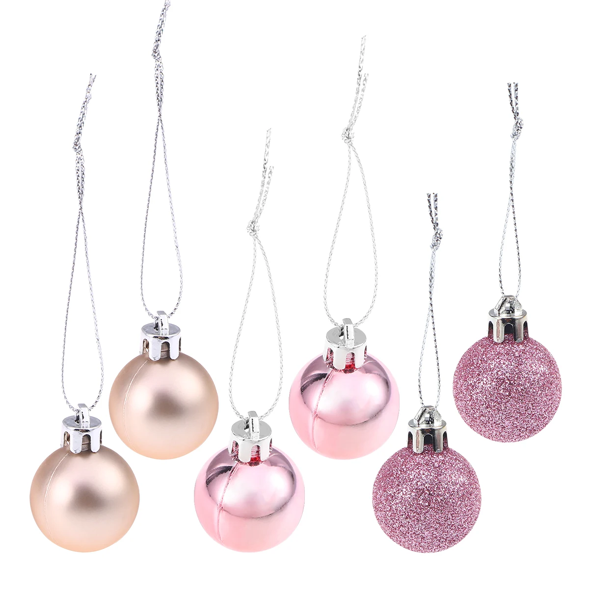 24pcs Christmas Pink Ball Ornaments Tree Decorations Xmas Baubles For Holiday Wedding Party Decoration Navidad Gift