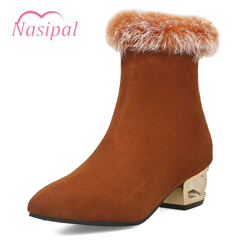 

Nasipal Large Size 33-48 Ladies Autumn Winter Footwear Fashion Office Ladies Shoes Brand Women's Shoes Plus Size Botas Mujer V50