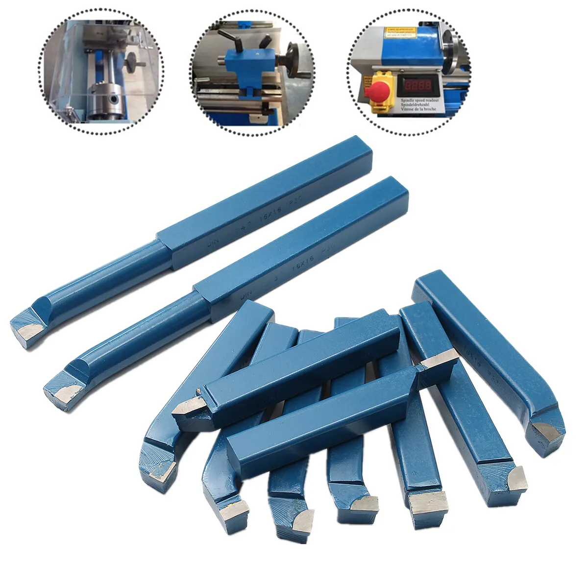 11PCS 10mm(3/8") Carbide Tip Cutting Turning Boring Bit Mini Metal