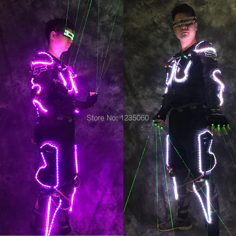 Costume de brevShoous LED pour Femme, Tenue de Rave avec Armure