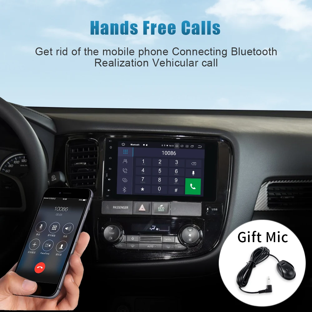 Flash Deal Dasaita Car Bluetooth Android 9.0 Car GPS Radio Player for Mitsubishi Outlander Lancer EX ASX 2014 2015 with 7"  Touch Screen 4