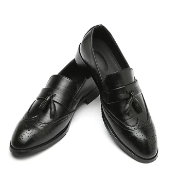 

Men's Business Casual Shoes Fashion Block Men's Generation of Fat pointed toe calssic business tenis masculino adulto men shoe