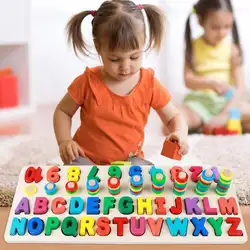 Деревянные три-в-одном математические доска для писем раннее развитие детей развивающие игрушки-головоломки