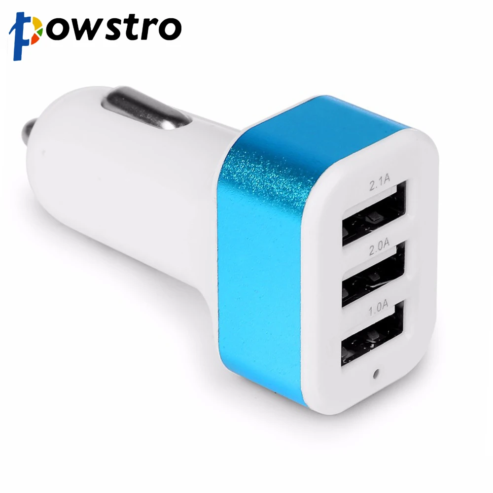 Автомобильное зарядное устройство с 3 usb портами 5 цветов 12 В 24 быстрая зарядка USB 2