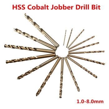 

1.0mm to 8.0mm Professional Drill Bits HSS-Co Cobalt Various Sizes Metal Plastic Wood
