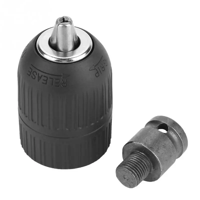 

2-13mm Keyless Drill Chuck 1/2"-20UNF with 1/2" Chuck Adaptor for Impact Wrench Conversion