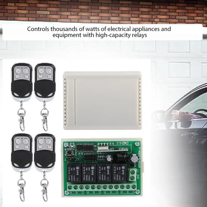 

Multi-function 4-way Remote Control Switch Wireless Relay Switch Receiver Replacement