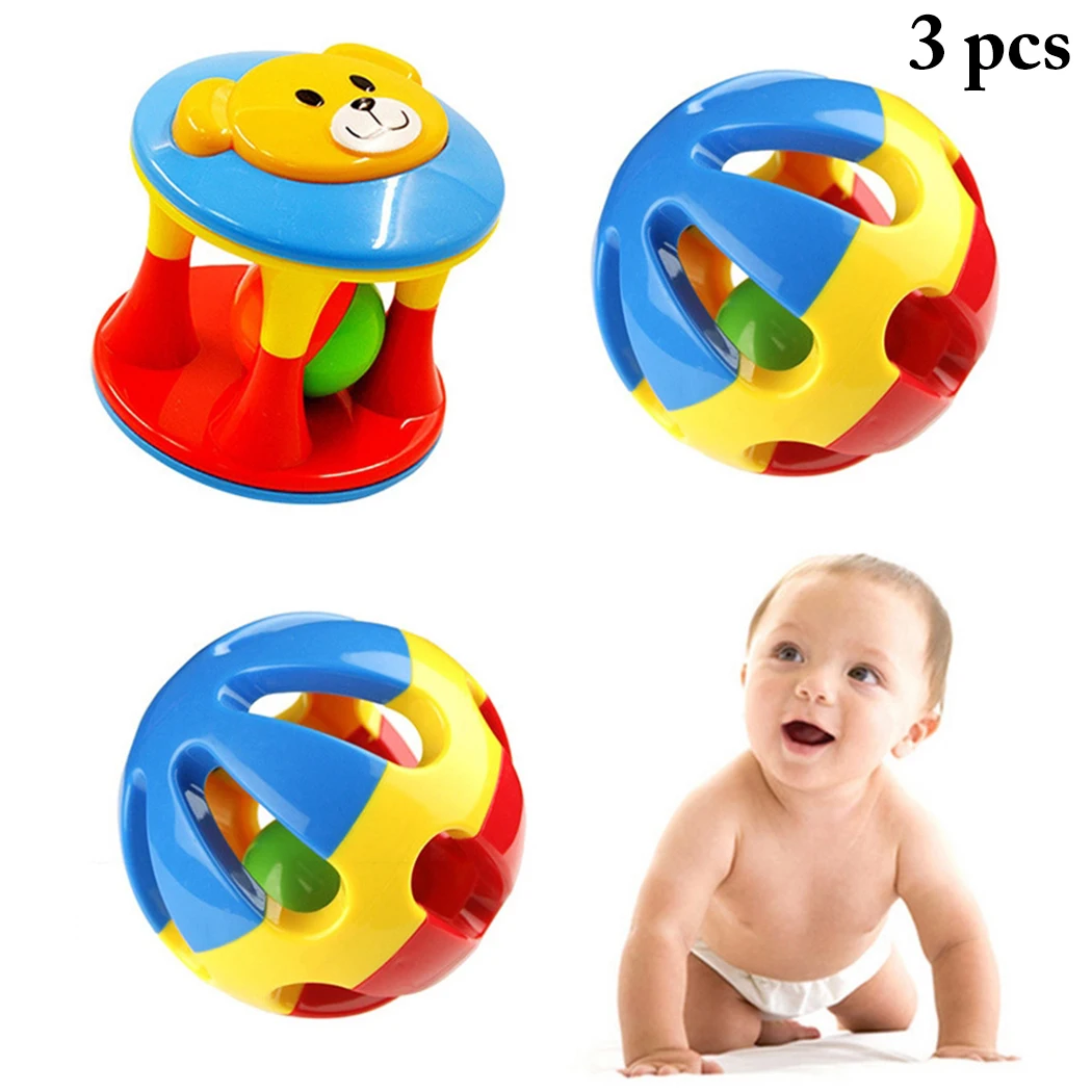 

3PCS Rattle Toy Educational Creative Plastic Baby Toy Ball Toy for Toddler