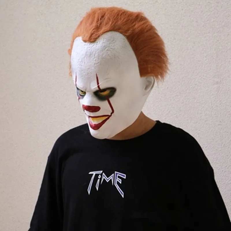 Returning soul clown mask cos wig set halloween horror Latex Halloween