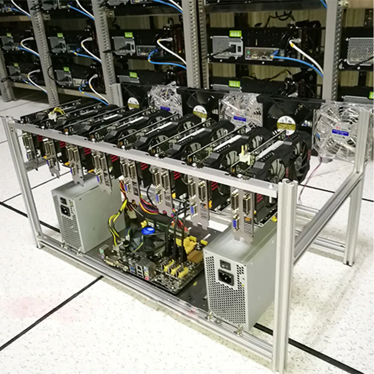 LEORY Open Air Mining Rig Non-Stackable Frame Case For 8 GPU ETH BTC Ethereum New Computer Mining Case Frame Server Chassis LEORY Open Air Mining Rig Non-Stackable Frame Case For 8 GPU ETH BTC Ethereum New Computer Mining Case Frame Server Chassis