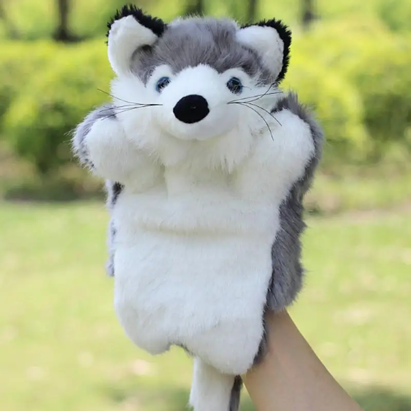 

1 PCS Baby Fox Hand Puppet Kids Doll Plush Toys Lovely Cartoon Animals Toys Children Kindergarten Teaching Toys Brown