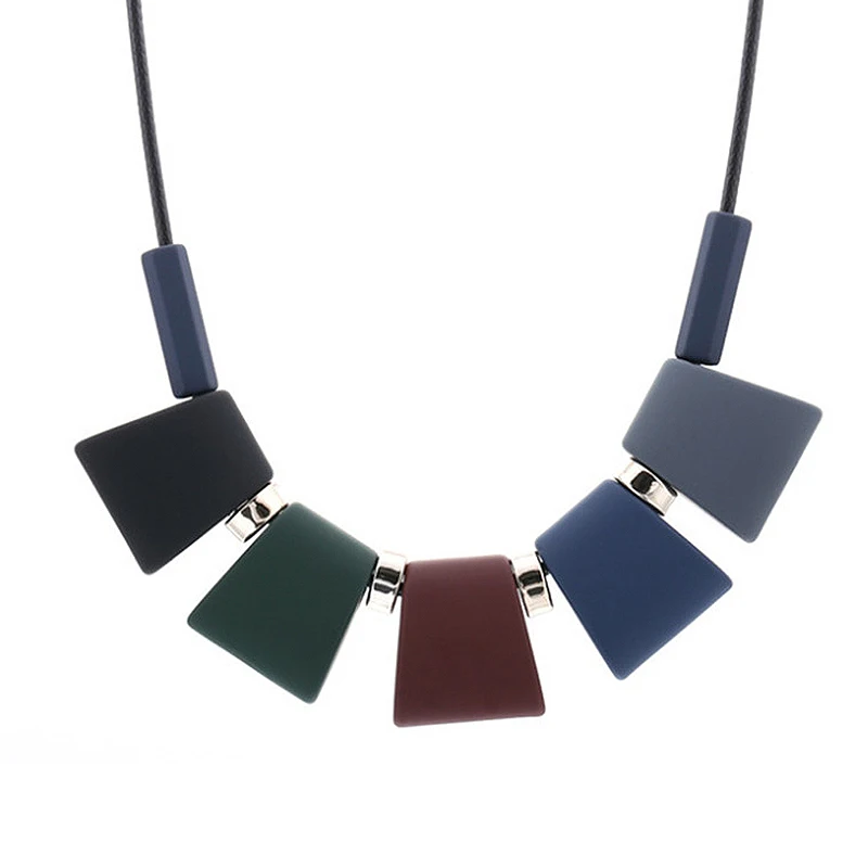 

Hot Colorful Wood Beads Women Necklace Statement Party Gifts Female Pendant Fashion Jewelry