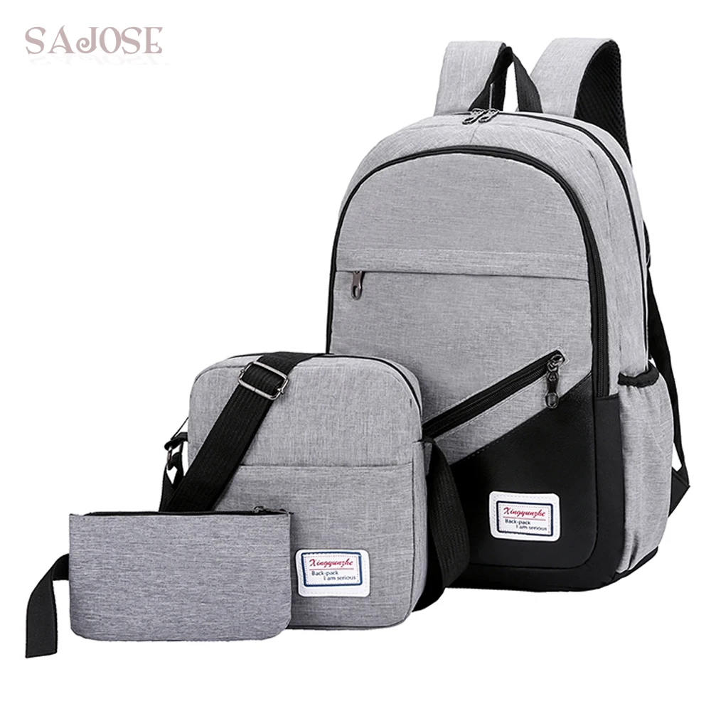 

Oxford Backpack 3 Pcs/set Women School Backpacks Schoolbag For Teenagers Fashion Brand Man Student Book Bag Boys Shoulder Bag