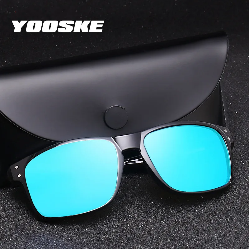 YOOSKE классические квадратные солнцезащитные очки мужские поляризованные солнцезащитные очки для вождения мужские брендовые дизайнерские винтажные зеркальные очки UV400