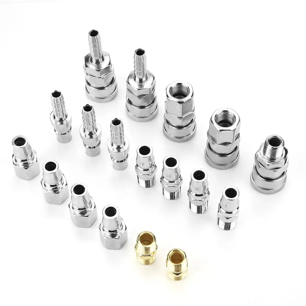 

18pcs 1/4" Pneumatic Fittings Line Hose Air Compressor Connector Quick Release Assembly Set Pneumatic Tools Parts