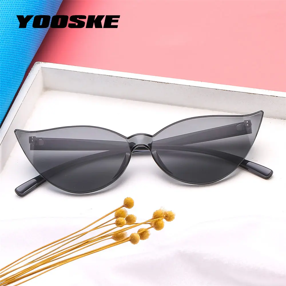 YOOSKE кошачий глаз солнцезащитные очки женские роскошные брендовые Винтажные Солнцезащитные очки Цветные Розовые Желтые солнцезащитные очки трендовые оттенки для женщин