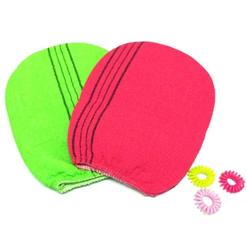 

2 Colors Korean Soft Body Scrub Gloves Towel Exfoliating Bath Shower Scrubber Wash Skin Spa Towel Green Red