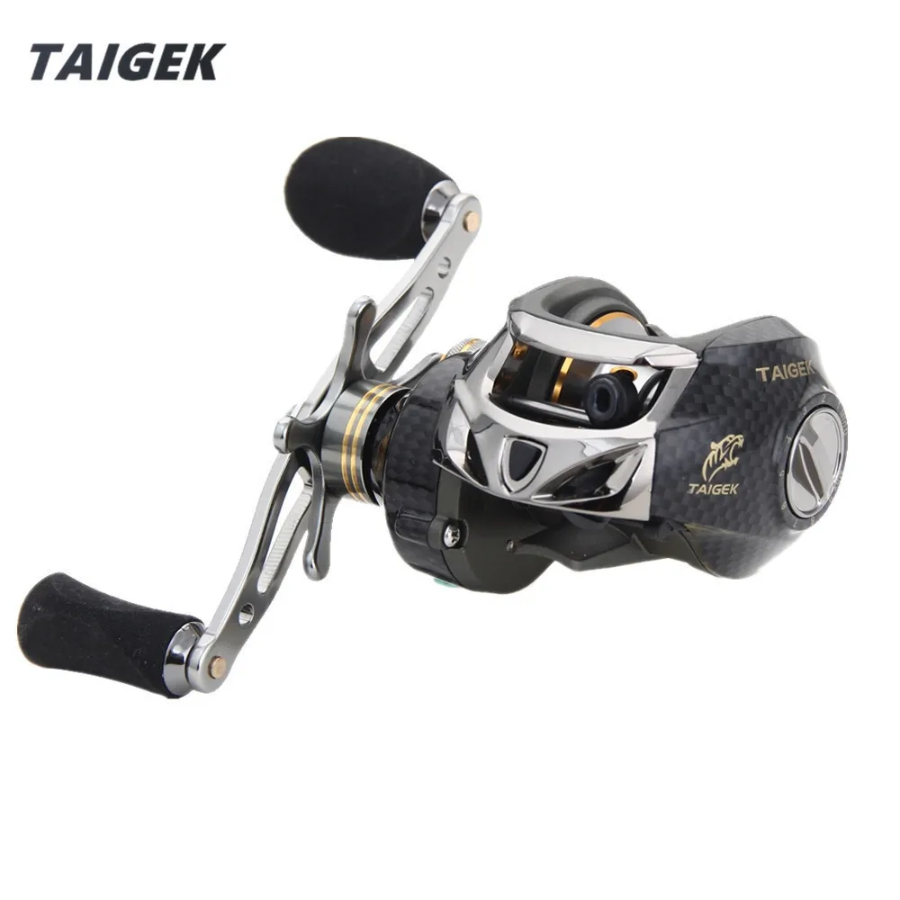 

Taigek Drag Force 10kg Saltwater Fishing Reel 19BB Speed Ratio 7.0:1 Magnetic&Centrifugal Brake Carp Bait Casting Reel