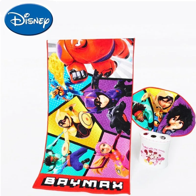 

Disney Towel Baby Face Towel 52*26 cm 100 % Cotton Soft Newborn Towel Baymax Environmentally Friendly Printed Cartoon Towel