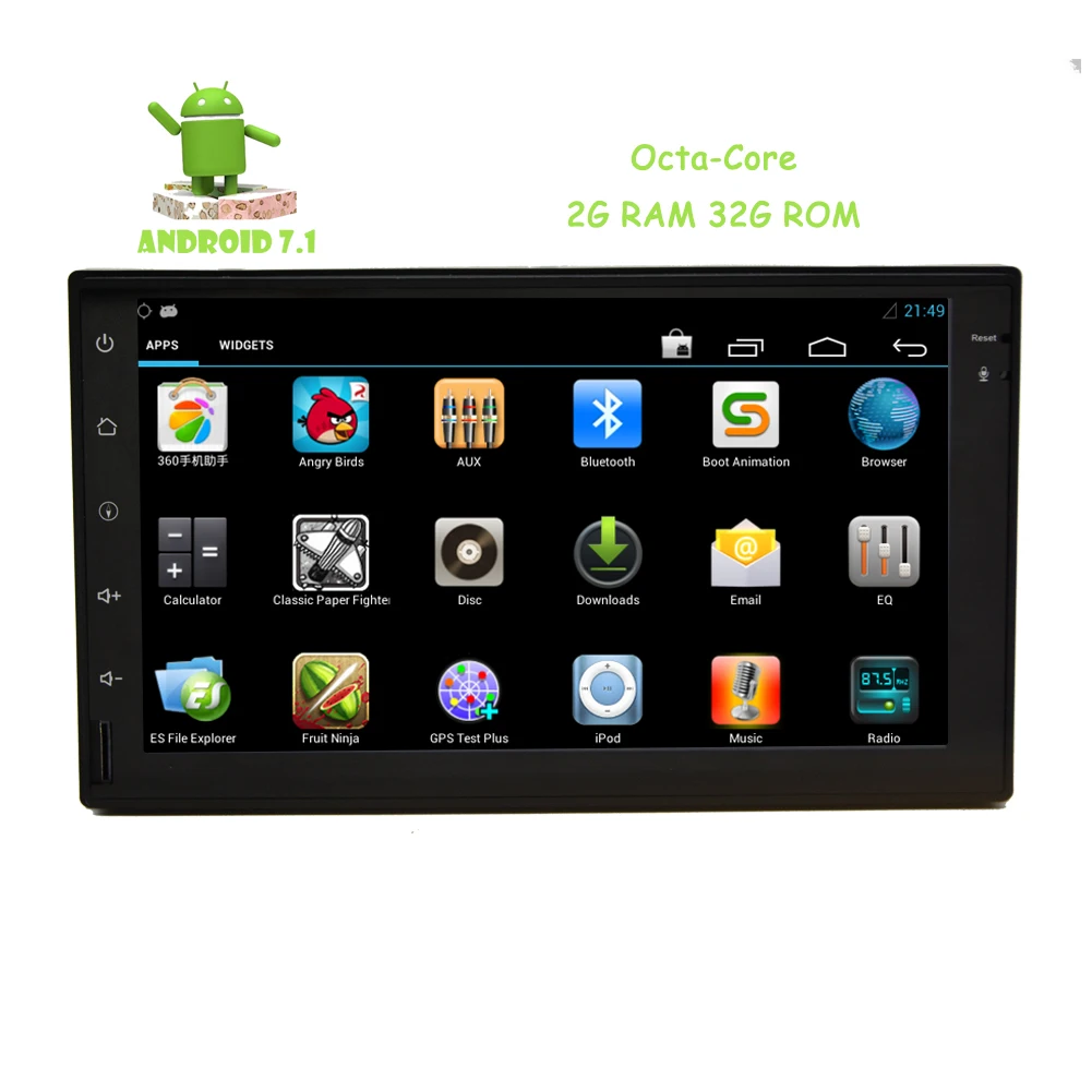 Perfect Developed Android 7.1 OS OCTA Core 7 inch in Dash 2Din Car Stereo Head Unit Deck GPS Navigation Car Stereo 1024*600 Touch Screen 1