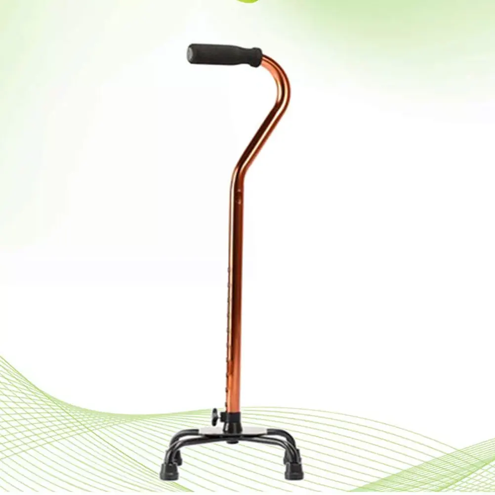 Трость прямой практичный четыре ноги алюминиевый сплав бронзовый инструмент трость для мужчин пациентов женщин