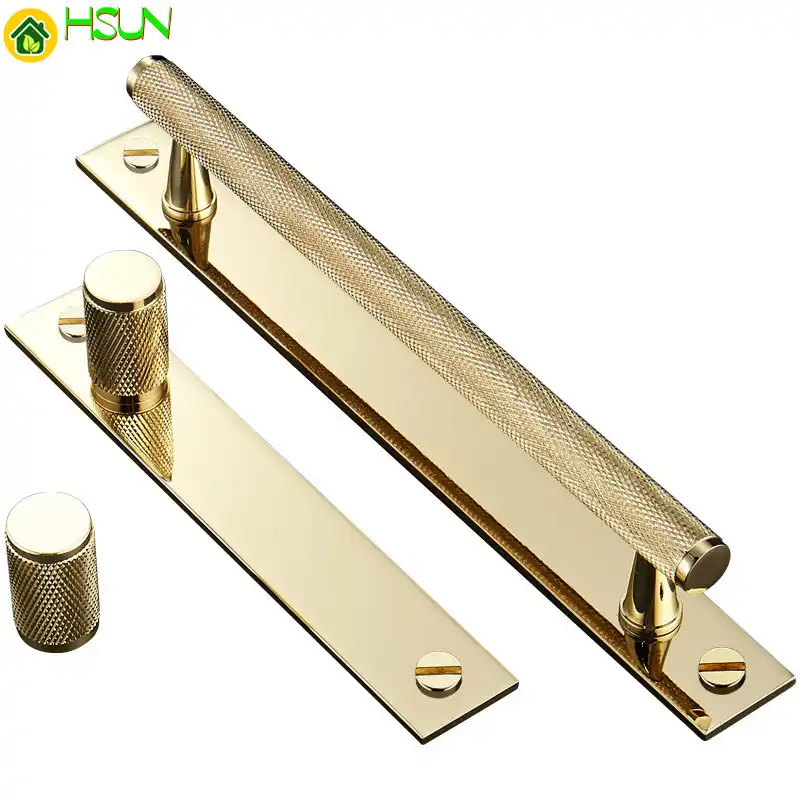 Gold Knurled Textured Modern Kitchen Cabinet Knobs And Handles