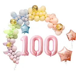 Macaron латексные шарики 100Day милые Baby Shower для девочек и мальчиков красочные алюминиевые воздушный шар из фольги День рождения украшения Дети