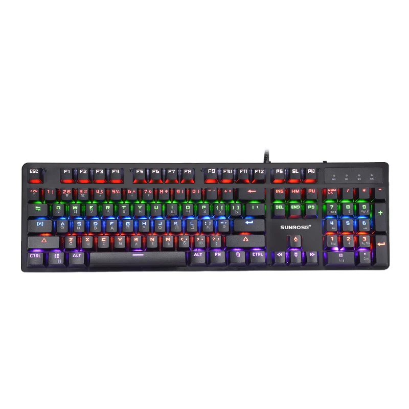 

Sunrose Gk20 Usb Russian Language Wired Keyboard Backlight Splashproof 104 Keys Gaming Keyboard For Laptop Desktop Pc Games Bo