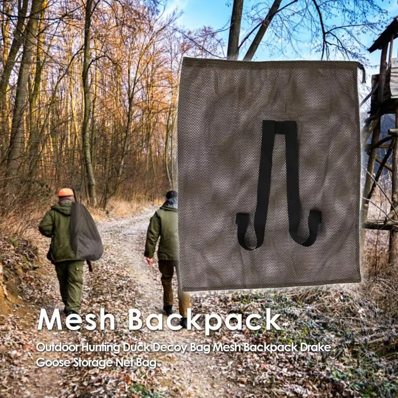 

Outdoor Hunting Duck Decoy Bag Mesh Backpack with Shoulder Straps Drake Goose Storage Net Bag Polyester Mesh Army Green 100 x 75