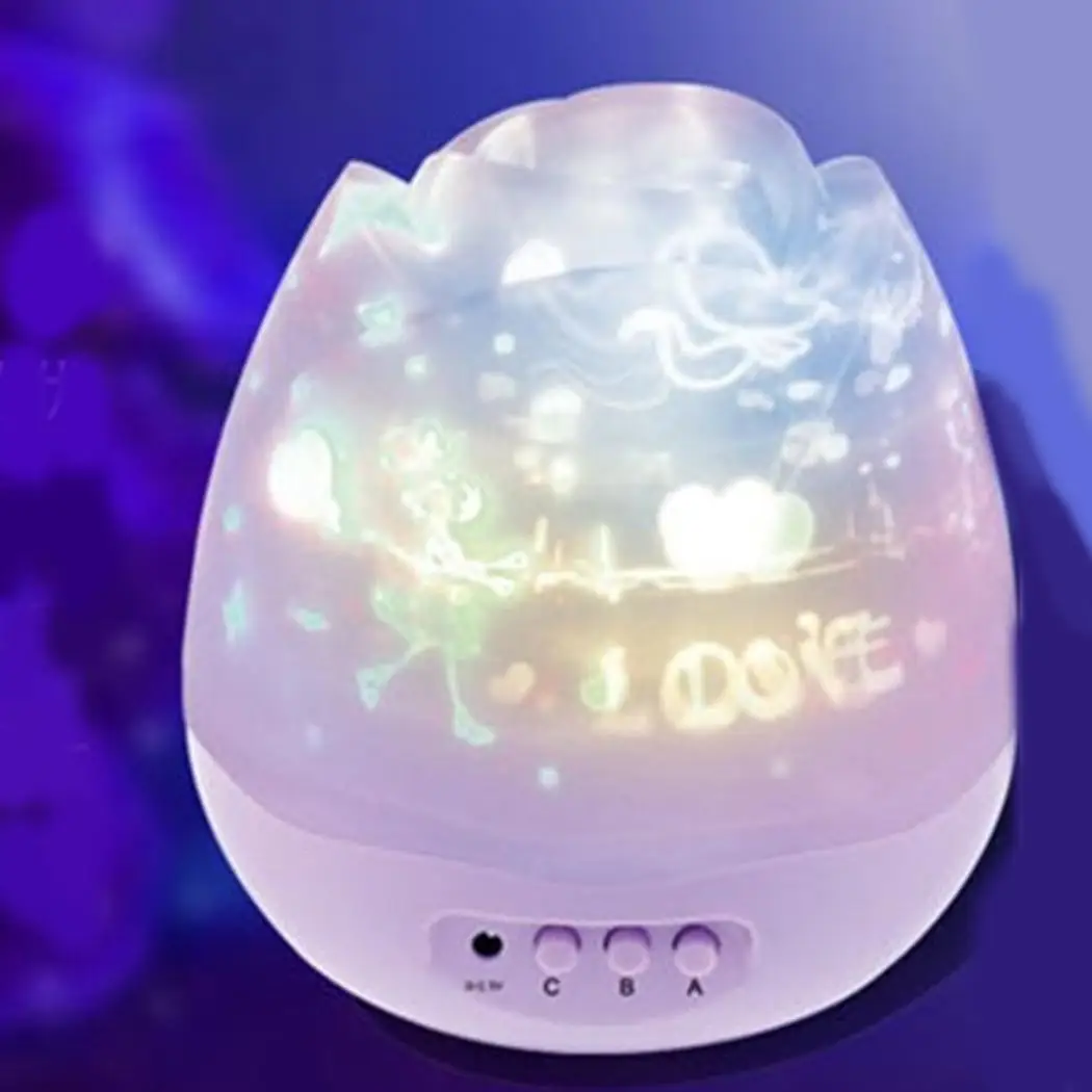 

Light Night Rotating Home Projector 4 Rotating 12 Rose Pattern Bedroom 6W Lamp 92inch Projection etc 2 5cm Flower LED