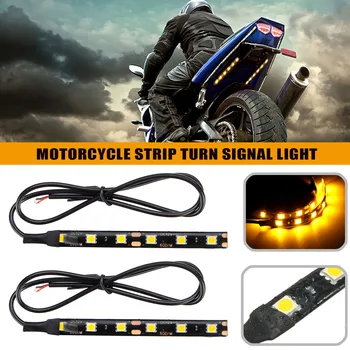 

Universal 2 Amber Motorcycle LED Neon Strip LampGlow Light RGB 6 LEDs 5050 Turn Signal Indicators Light Blinker