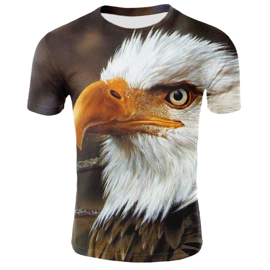 Футболка с 3D принтом орла, Мужская футболка с коротким рукавом, хип-хоп Уличная одежда для мужчин и женщин, футболка с орлом, Прямая поставка, летняя футболка, Homme
