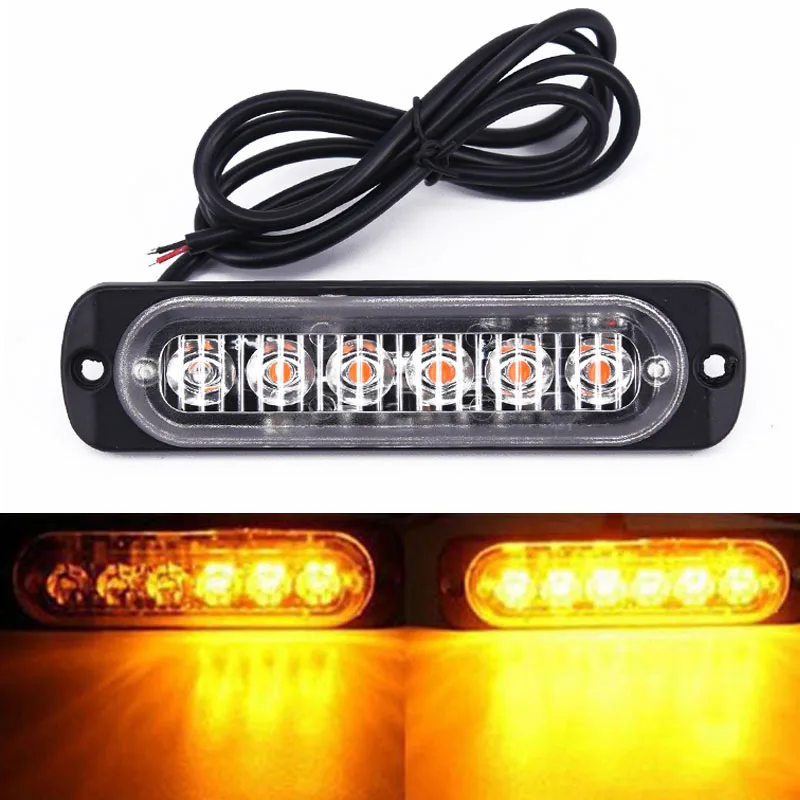 Auxting 10X Янтарный 6LED автомобильный Грузовик Мотоцикл аварийный Маяк Предупреждение опасности вспышка стробоскоп светильник бар внедорожный противотуманный фонарь 12 в 24 В