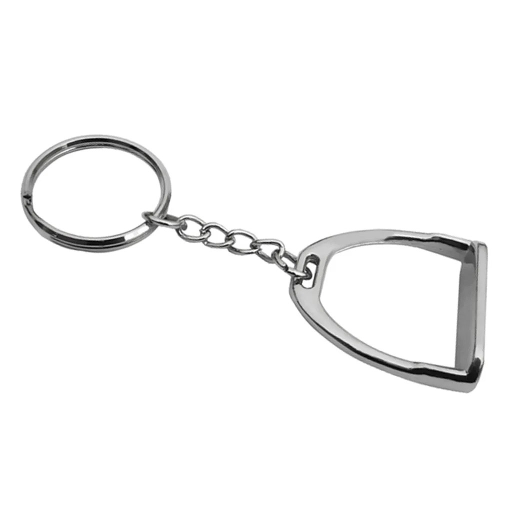 Horse Pony Silver Stirrup Keyring Metal Key Chain Hanging Ornament for Men Women Hand Bag Decoration Accessories 5