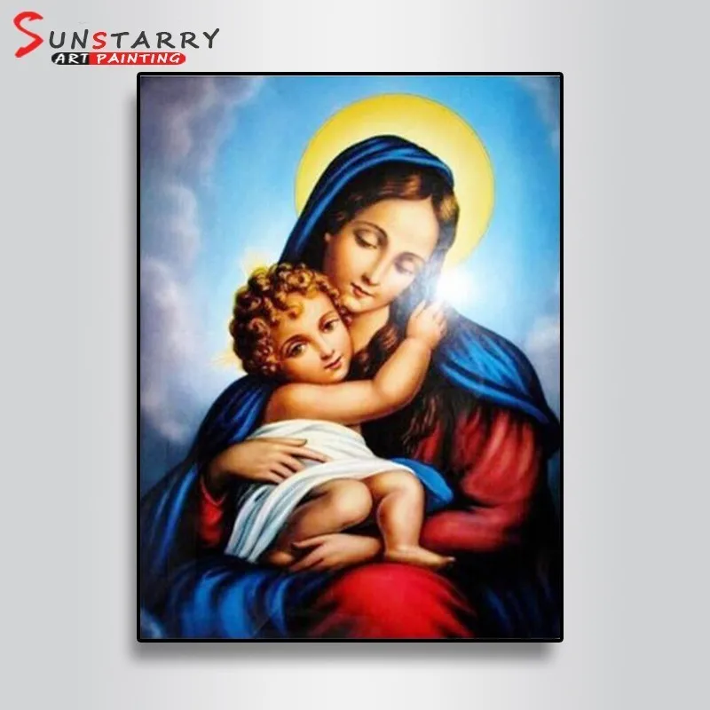 

Sunstarry 5D Diamond Painting Virgin Mary Kids Christian Religion Jesus Christ Diamond Embroidery Maternal Love Child Religious