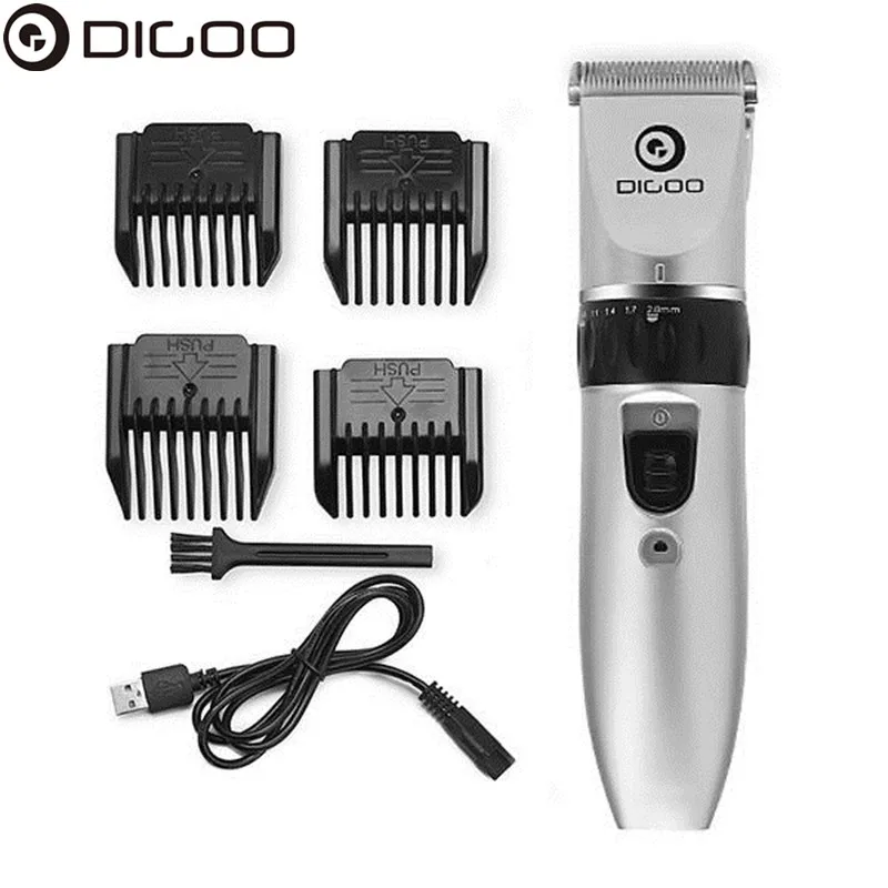 Digoo BB T1 USB керамический R Blade триммер для волос перезаряжаемая машинка стрижки 4X