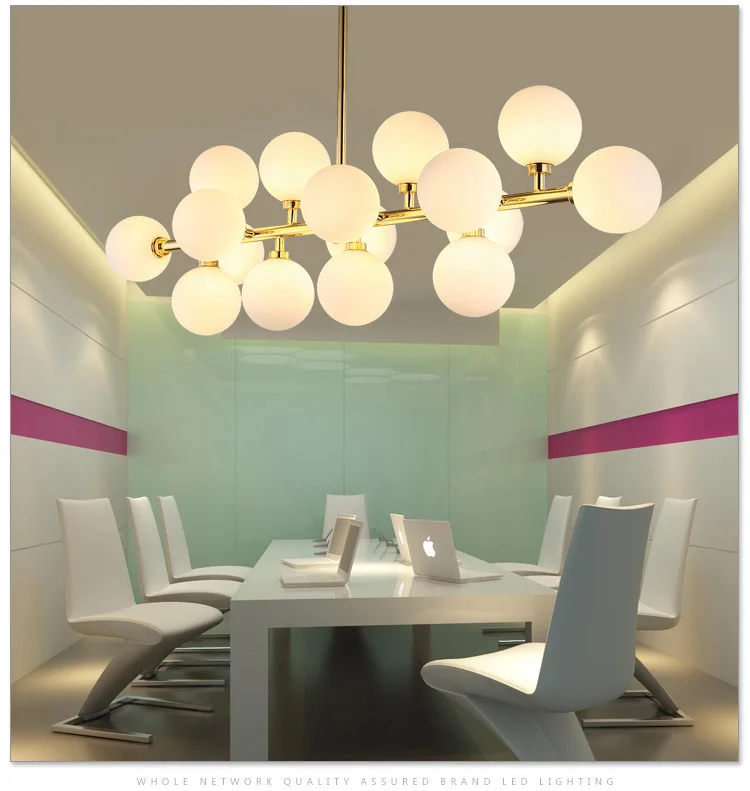 

Modern Magic Beans Dna Lustres Pendant Light Modo Nordic Art Deco Led Striplight Glass Hanging Lighting Fixtures