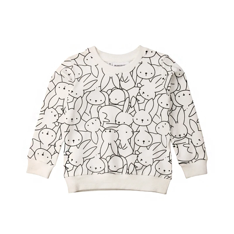

1-7T Toddler Kids Baby Girls Clothes Cute Rabbit Bunny cartoon Top elegant long Sleeve cotton Hoodies fashion lovely Sweatshirt